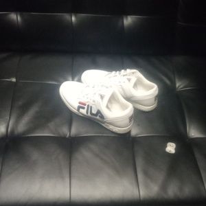 White/Blue/Red Fila gym shoe size 6.5 women